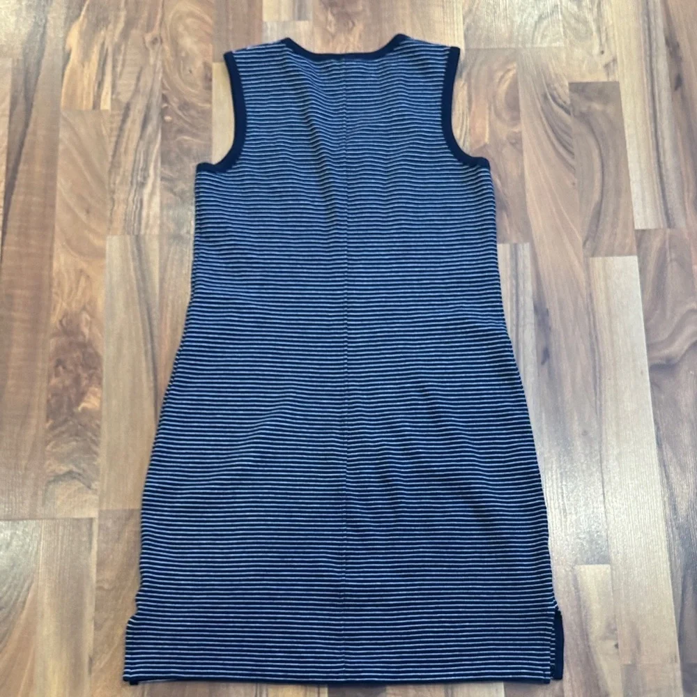 J. Crew dark blue and White Striped cotton dress